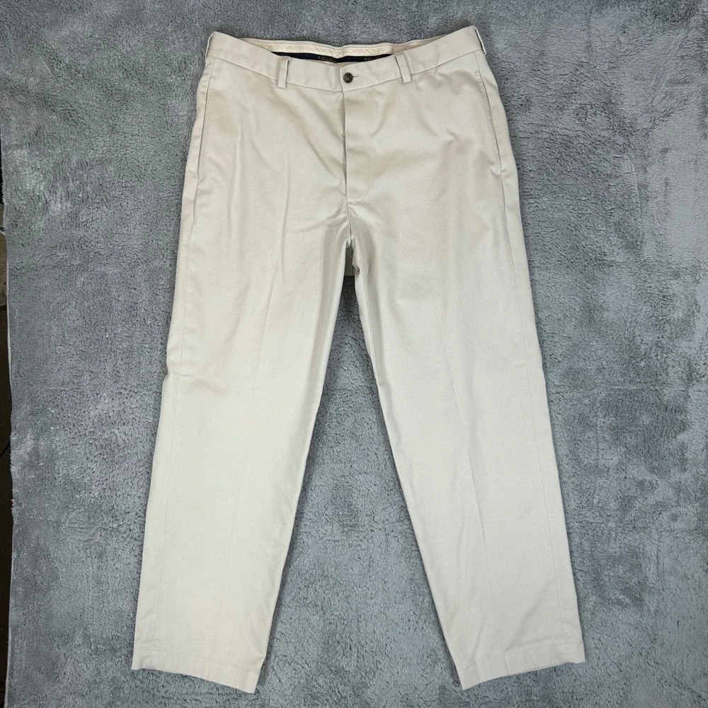 Brooks Brothers Hudson Advantage Chino Khaki Pants Mens 35x30 Tan Cotton Twill